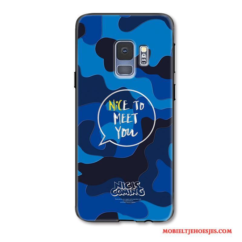 Samsung Galaxy S9 Hoesje All Inclusive Scheppend Bescherming Groen Camouflage Blauw Trend