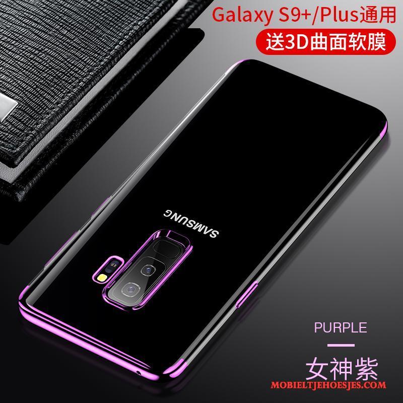 Samsung Galaxy S9+ Hoesje All Inclusive Siliconen Dun Ster Doorzichtig Purper Hoes