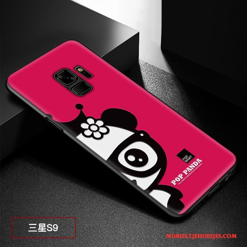 Samsung Galaxy S9 Hoesje Bescherming Hoes Reliëf Schrobben Ster Rood Patroon