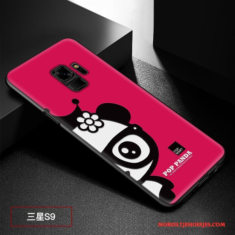 Samsung Galaxy S9 Hoesje Bescherming Hoes Reliëf Schrobben Ster Rood Patroon