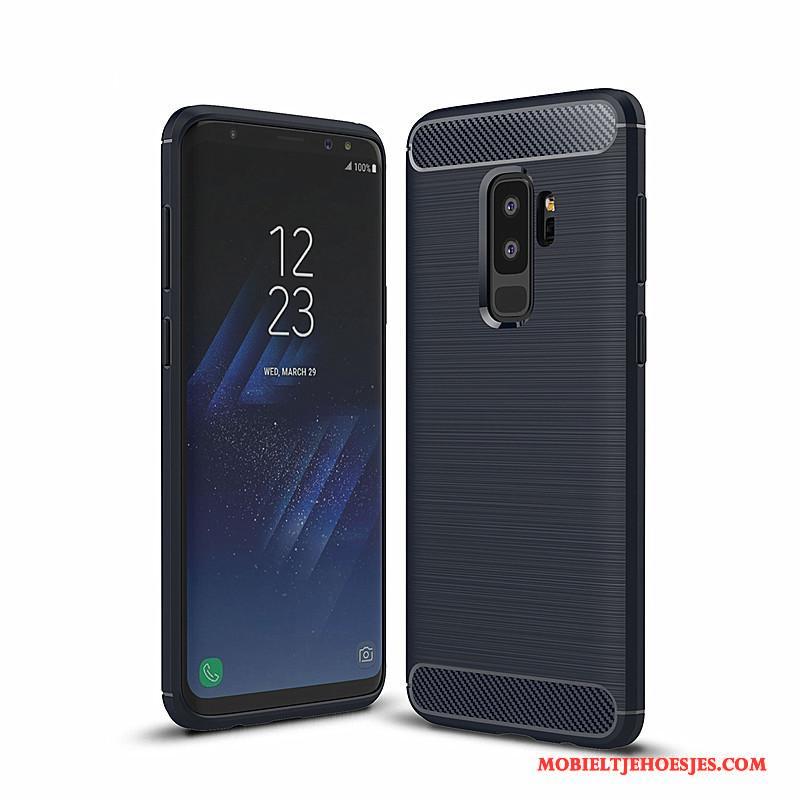 Samsung Galaxy S9+ Hoesje Blauw Zacht Bescherming Fiber Hoes Siliconen All Inclusive