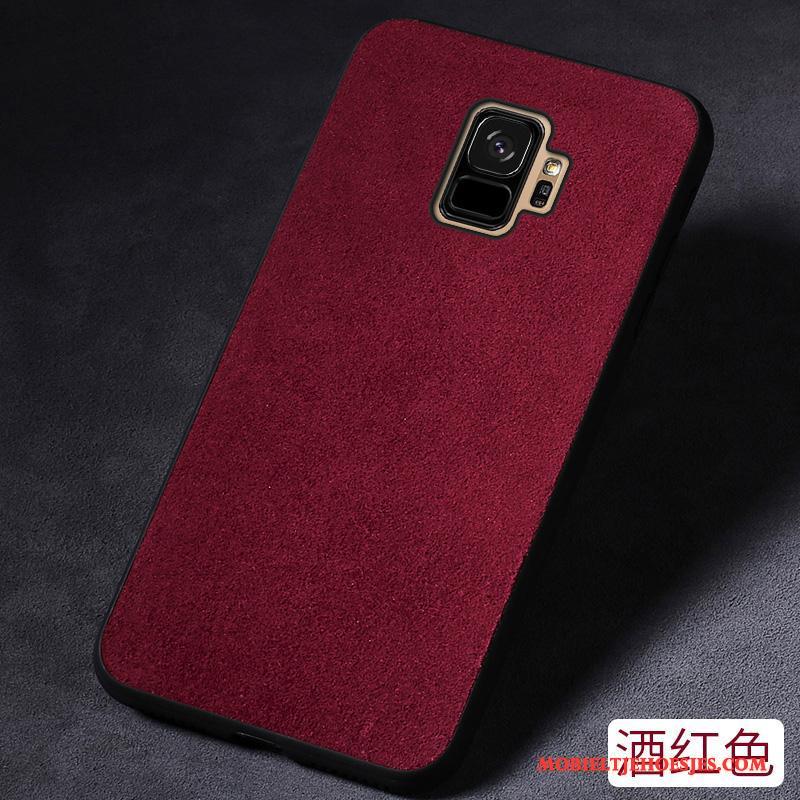 Samsung Galaxy S9 Hoesje Persoonlijk Scheppend Ster Wijnrood Anti-fall All Inclusive Suede