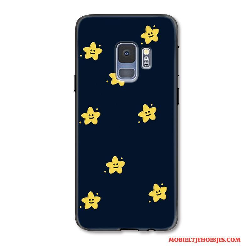 Samsung Galaxy S9 Hoesje Telefoon Blauw Handbeschilderde Nieuw Spotprent Mooie Ster