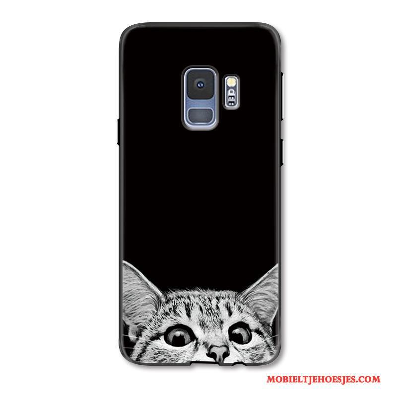 Samsung Galaxy S9+ Kort Bescherming Hoes Hoesje Telefoon Scheppend Ster Zwart