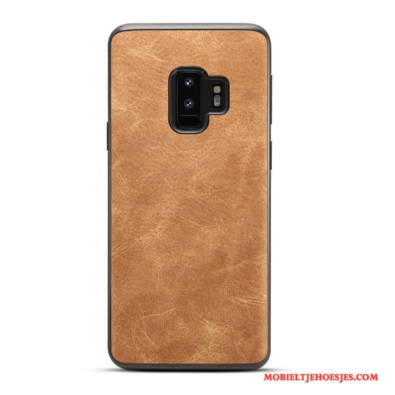 Samsung Galaxy S9 Leer Geel Hoesje Telefoon Anti-fall All Inclusive Bescherming Ster