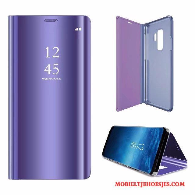 Samsung Galaxy S9+ Purper Hoes Hoesje Telefoon Folio Winterslaap Ster Spiegel