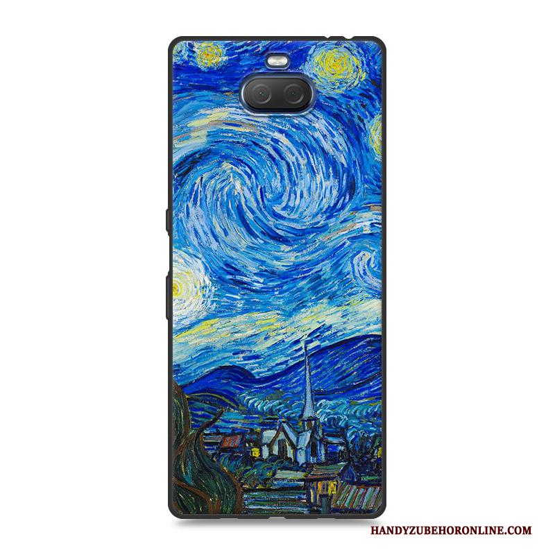 Sony Xperia 10 Geschilderd Siliconen Hoesje Telefoon Blauw Zacht Landschap All Inclusive