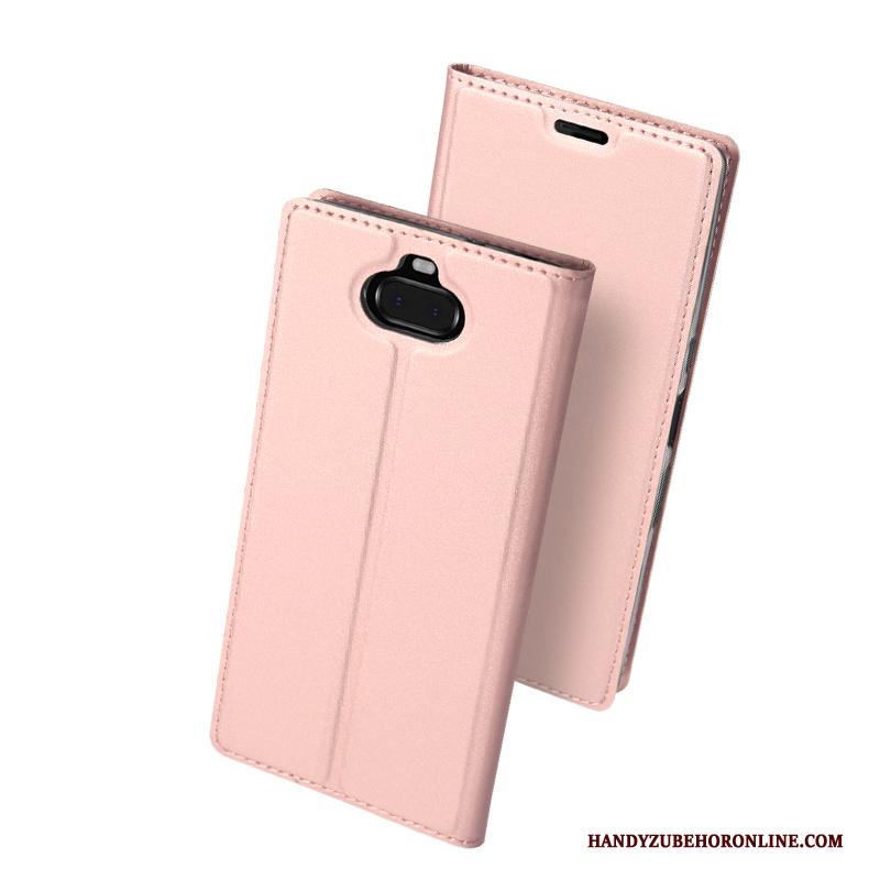 Sony Xperia 10 Plus Bedrijf Roze Hoesje Telefoon Bescherming Anti-fall Folio Kaart