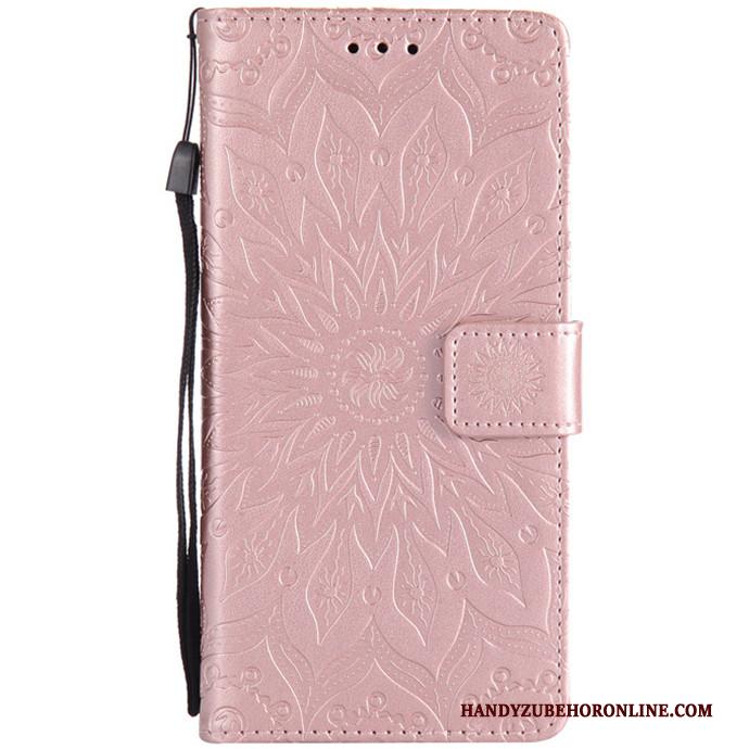 Sony Xperia 5 Hoesje Telefoon Siliconen Anti-fall Roze Folio Leren Etui Bescherming