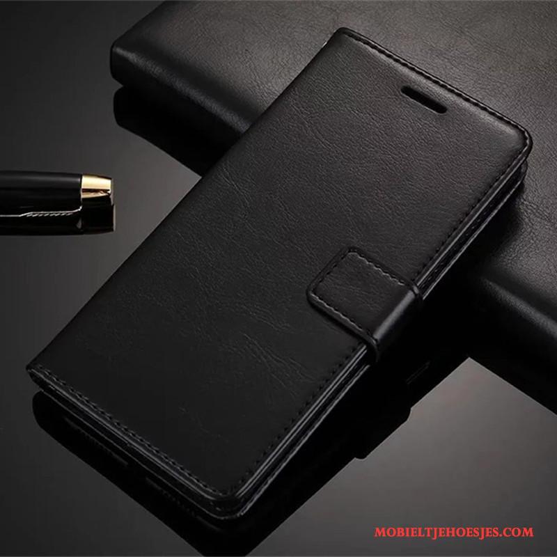 Sony Xperia E5 Hoesje Telefoon Leren Etui Mobiele Telefoon Bescherming Zwart