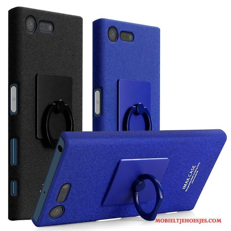 Sony Xperia X Compact Blauw Schrobben Ondersteuning Hoesje Bescherming Telefoon Ring