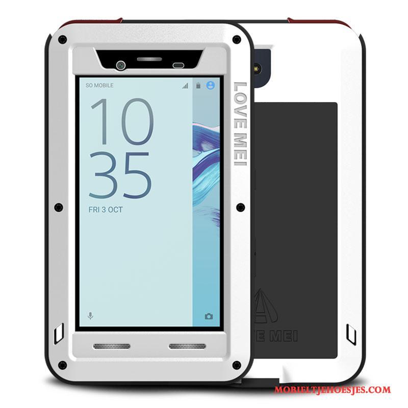 Sony Xperia X Compact Hoesje Drie Verdedigingen All Inclusive Zilver Hoes Omlijsting Bescherming Mobiele Telefoon