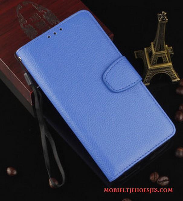 Sony Xperia X Hoesje Zacht Siliconen Folio Bescherming Voor Blauw Leren Etui