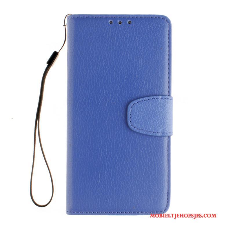 Sony Xperia X Performance Hoesje Leren Etui Blauw Bescherming Hoes Zacht Siliconen Clamshell