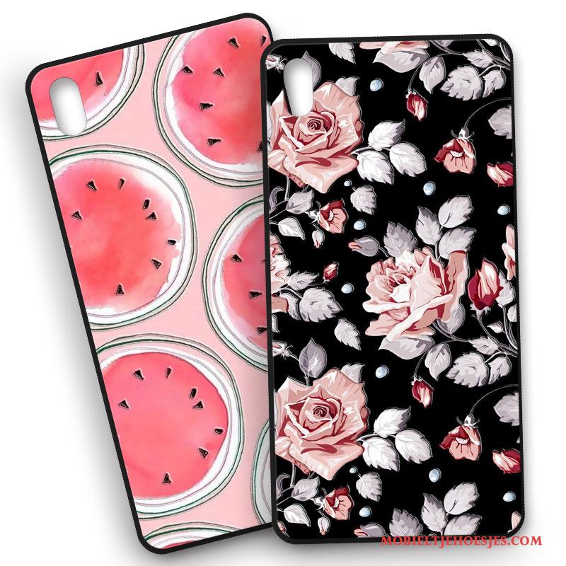 Sony Xperia Xa Ultra Hoesje Telefoon All Inclusive Rood Schrobben Bloemen