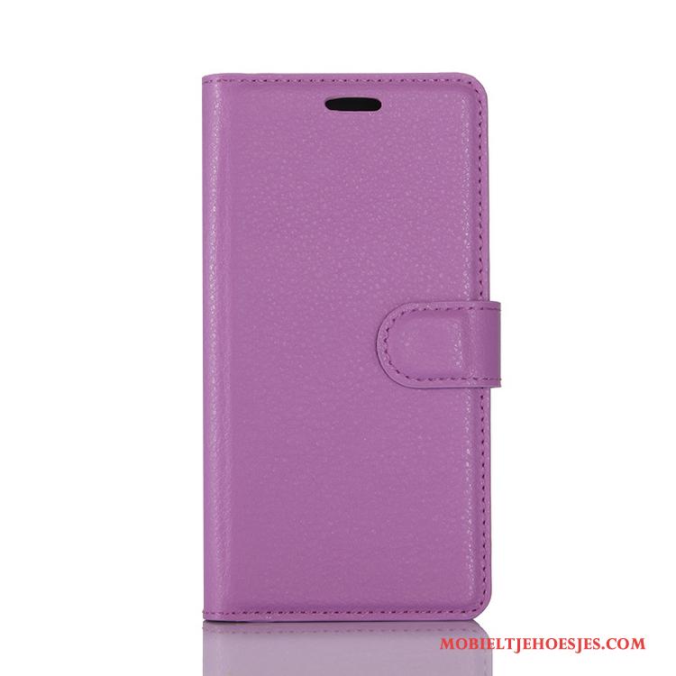 Sony Xperia Xa1 Bescherming Mobiele Telefoon Hoes Purper Diepe Kleur Folio Hoesje