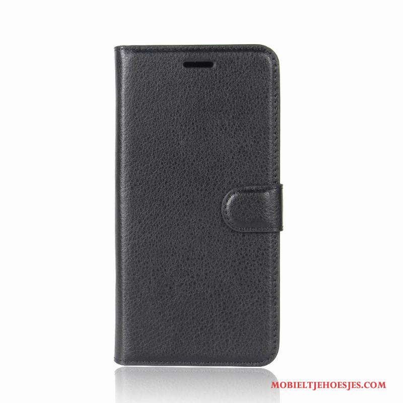 Sony Xperia Xa1 Plus Portemonnee Leren Etui Hoes Zwart Bescherming Hoesje Mobiele Telefoon