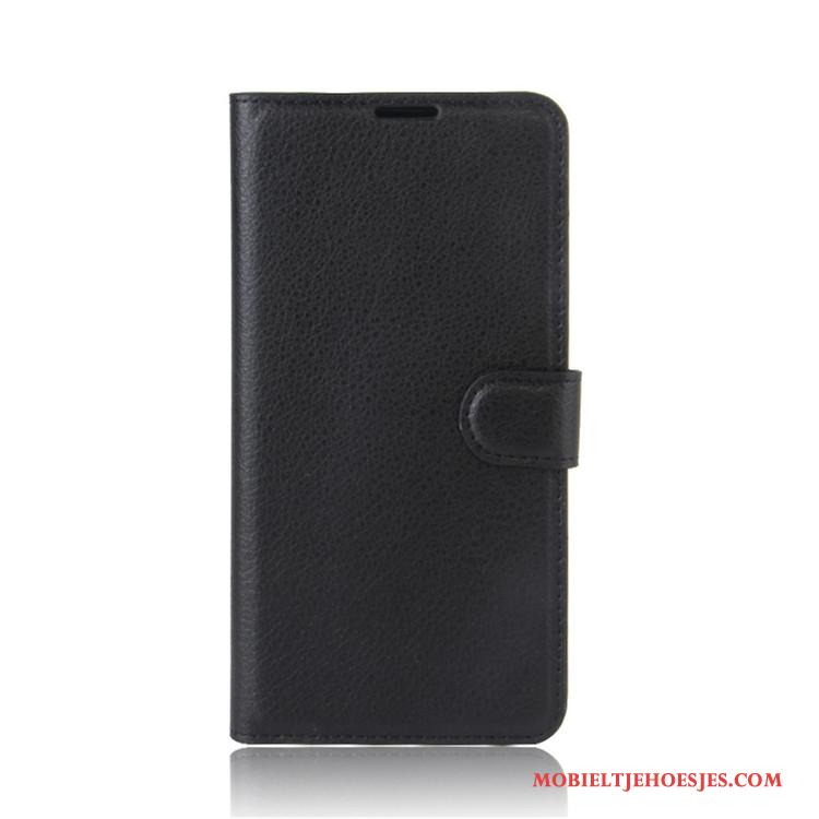 Sony Xperia Xa1 Ultra Bescherming Hoesje Portemonnee Leren Etui Telefoon Zwart
