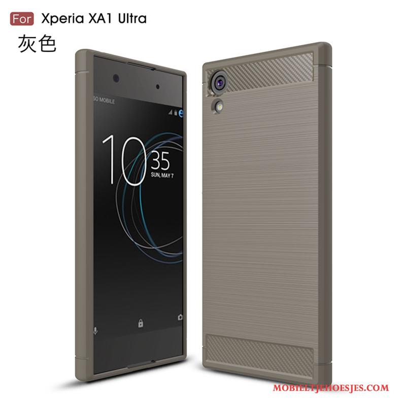 Sony Xperia Xa1 Ultra Siliconen Hoes Anti-fall Ster Zacht Grijs Hoesje Telefoon