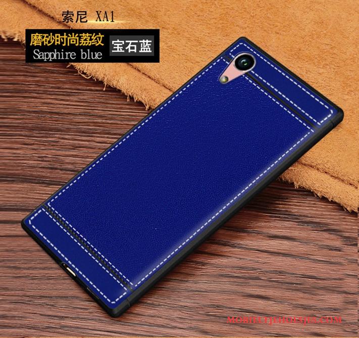 Sony Xperia Xa1 Ultra Trend Zacht Hoesje Mobiele Telefoon Schrobben Telefoon Blauw
