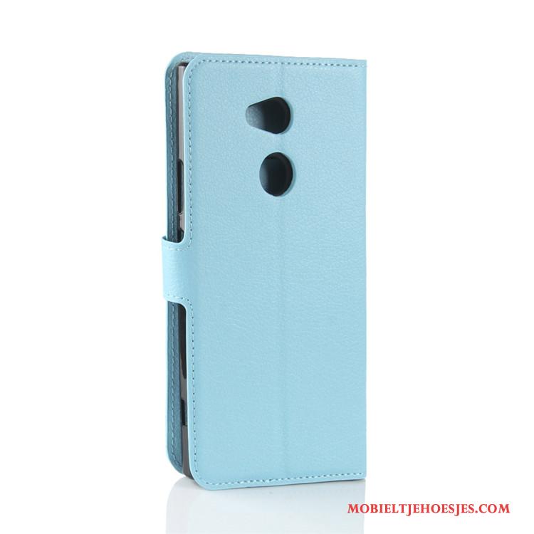 Sony Xperia Xa2 Ultra Portemonnee Kaart Hoesje Telefoon Purper Leren Etui Bescherming Lichtblauw