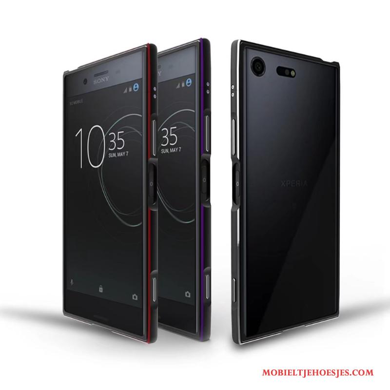 Sony Xperia Xz Hoesje Metaal Bescherming Purper Omlijsting Anti-fall Persoonlijk Hoes