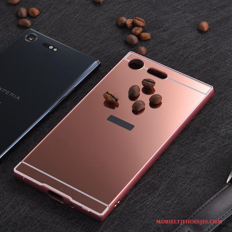 Sony Xperia Xz Premium Dun Rose Goud Metaal Omlijsting Hoes Anti-fall Hoesje Telefoon