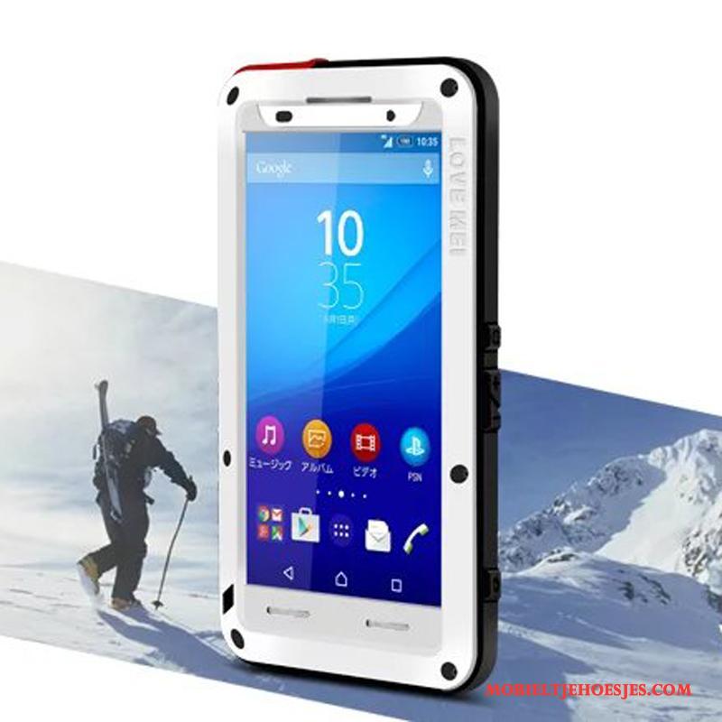 Sony Xperia Z3+ Hoesje Drie Verdedigingen Zacht Achterklep Rood Bescherming All Inclusive Anti-fall