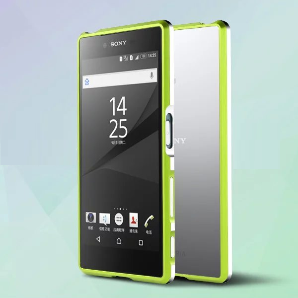 Sony Xperia Z5 Hoesje Telefoon Mobiele Telefoon Bescherming Omlijsting Groen Metaal