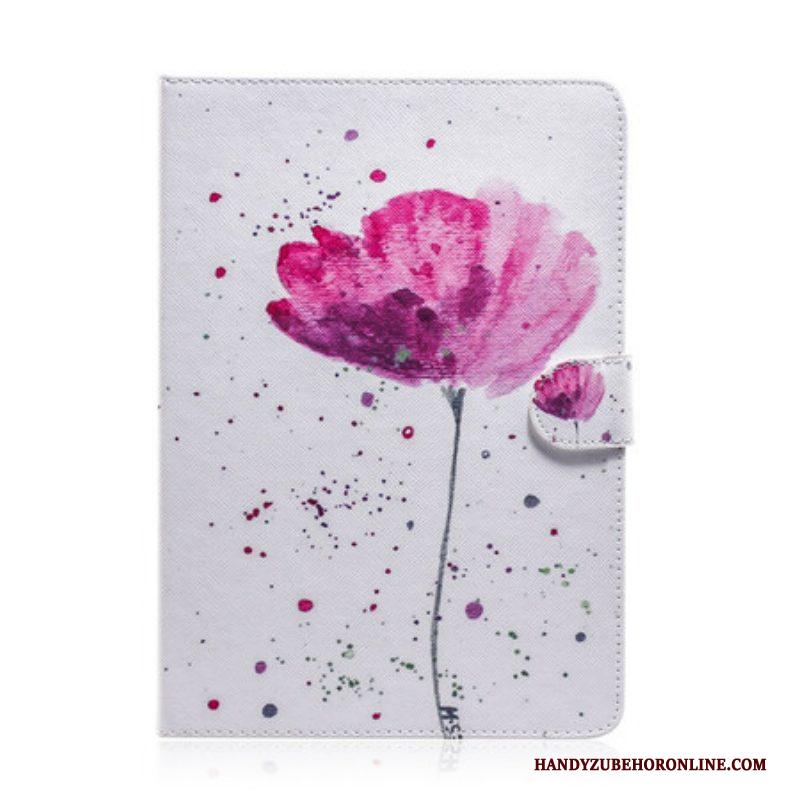 Telefoonhoesje Leren Hoesje voor Samsung Galaxy Tab S8 / Tab S7 Papaver