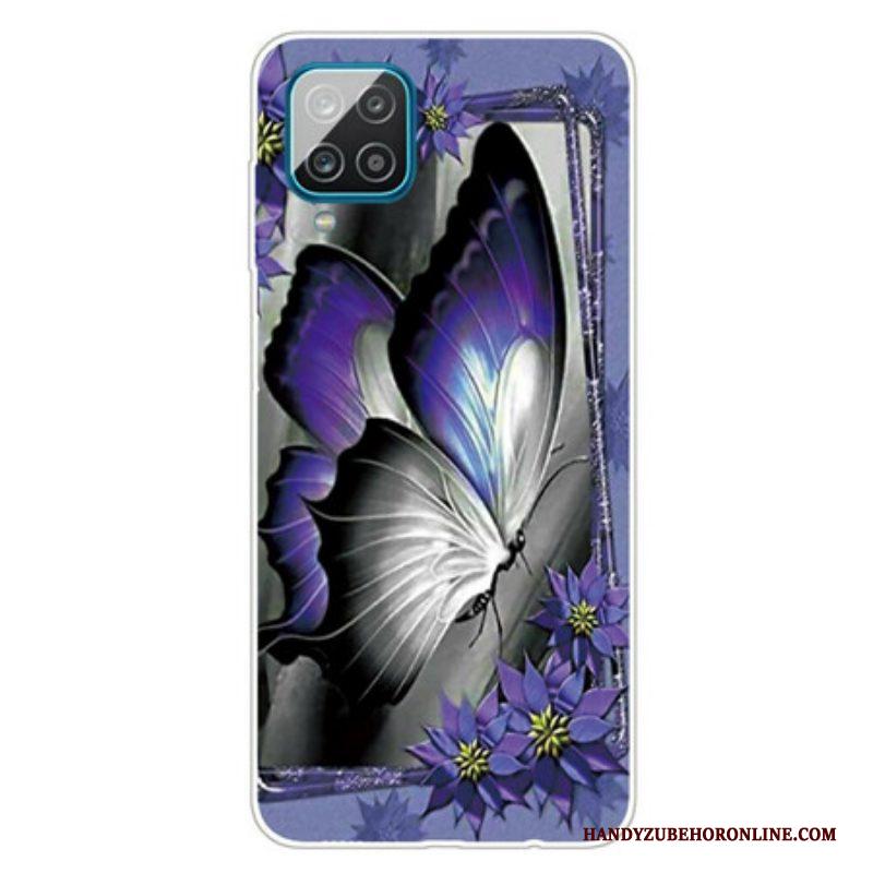 Telefoonhoesje voor Samsung Galaxy M12 / A12 Koninklijke Vlinder