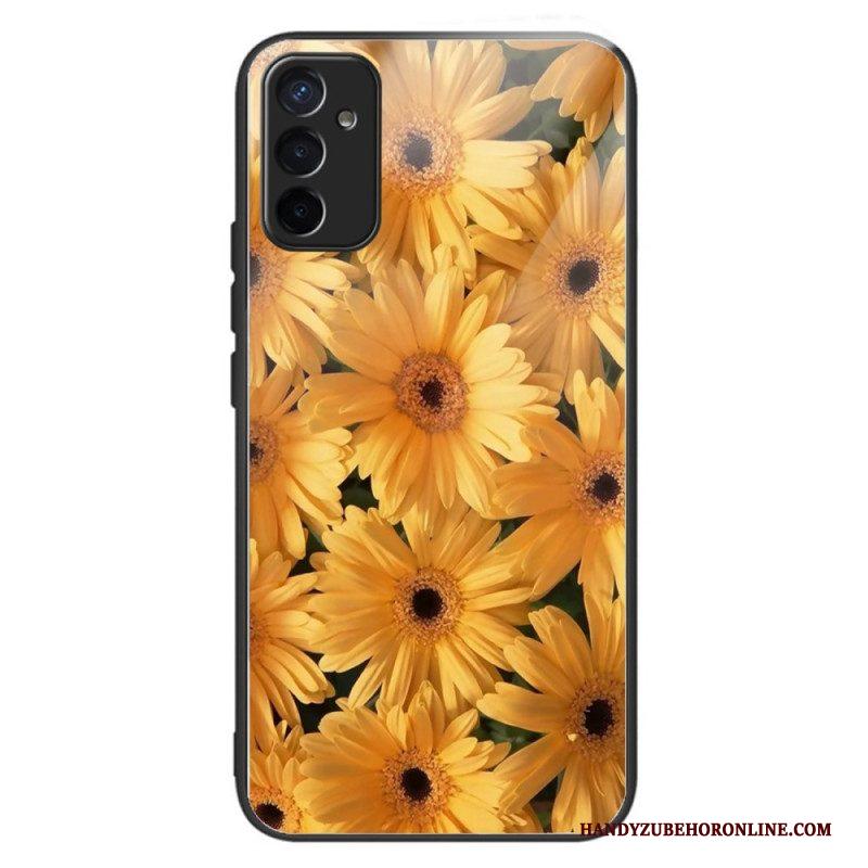 Telefoonhoesje voor Samsung Galaxy M13 Zonnebloemen Gehard Glas