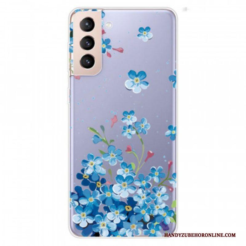 Telefoonhoesje voor Samsung Galaxy S22 5G Blauwe Bloemen