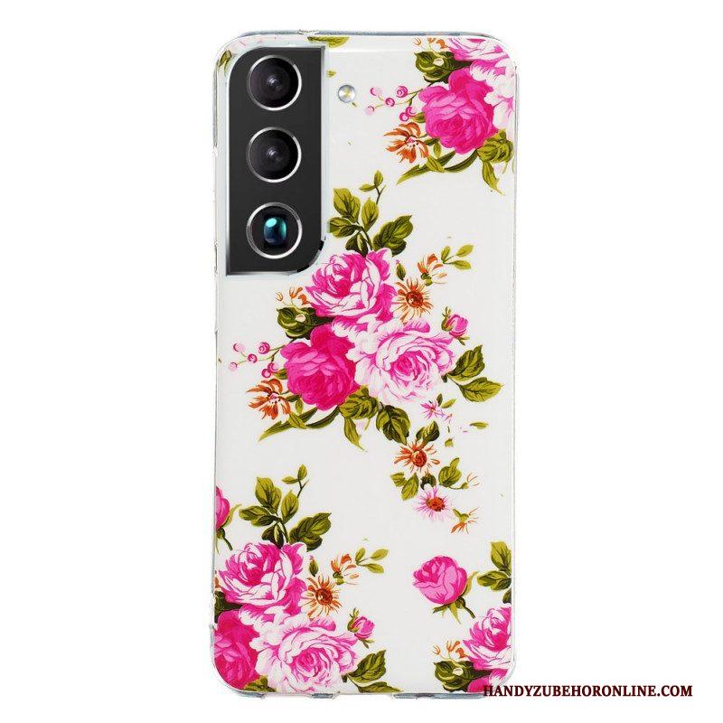 Telefoonhoesje voor Samsung Galaxy S22 5G Fluorescerende Vrijheidsbloemen