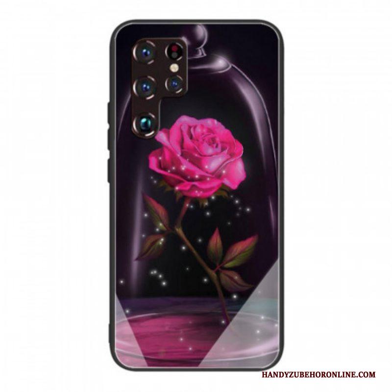 Telefoonhoesje voor Samsung Galaxy S22 Ultra 5G Magisch Roze Gehard Glas