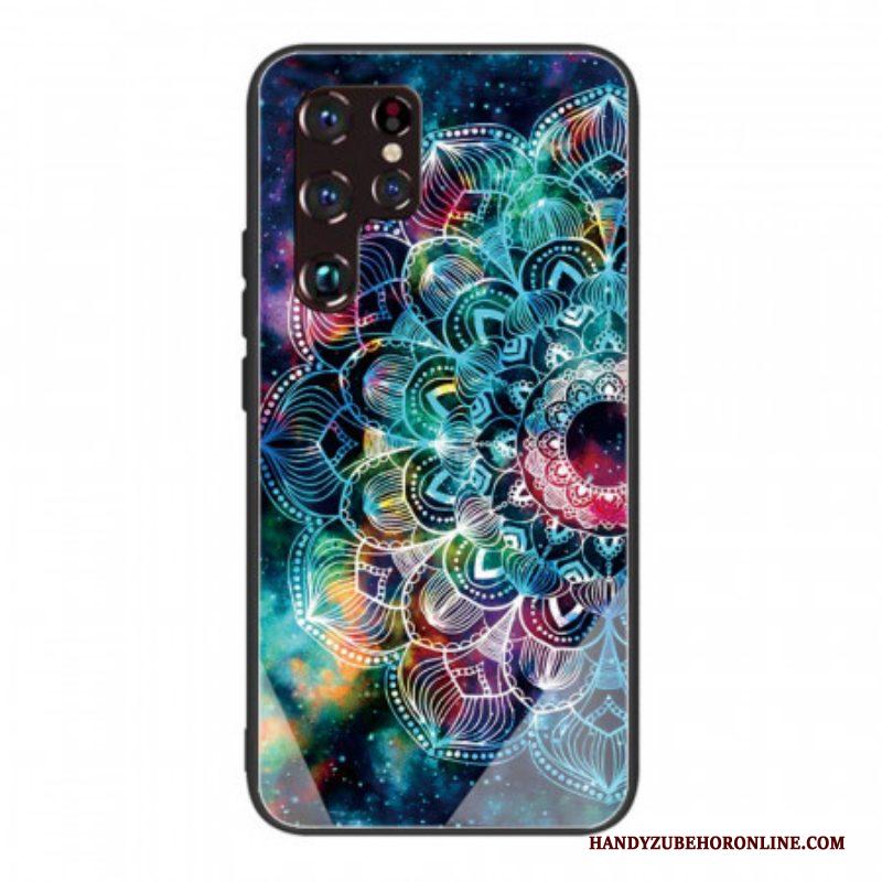 Telefoonhoesje voor Samsung Galaxy S22 Ultra 5G Mandala Gehard Glas