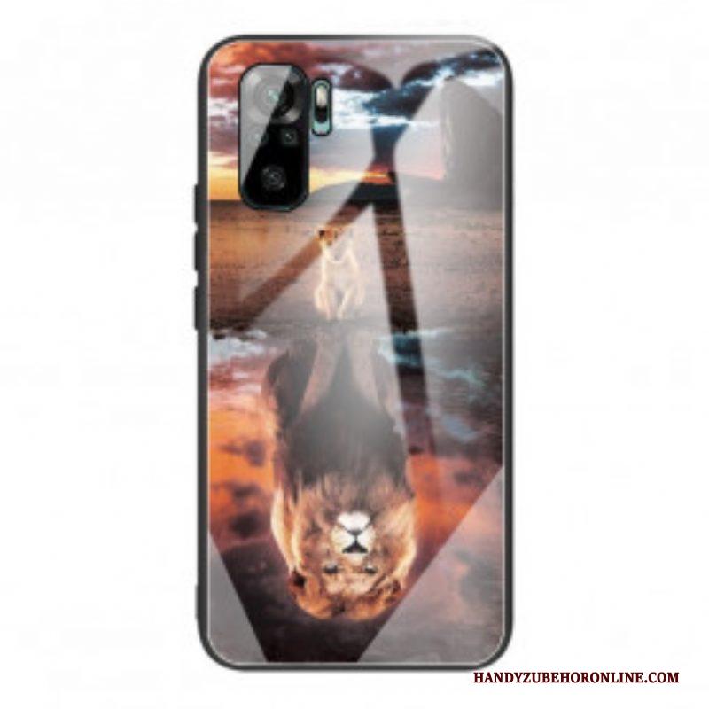 Telefoonhoesje voor Xiaomi Redmi Note 10 / 10S Lion Cub's Dream Gehard Glas