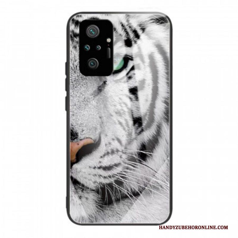 Telefoonhoesje voor Xiaomi Redmi Note 10 Pro Tijger Gehard Glas