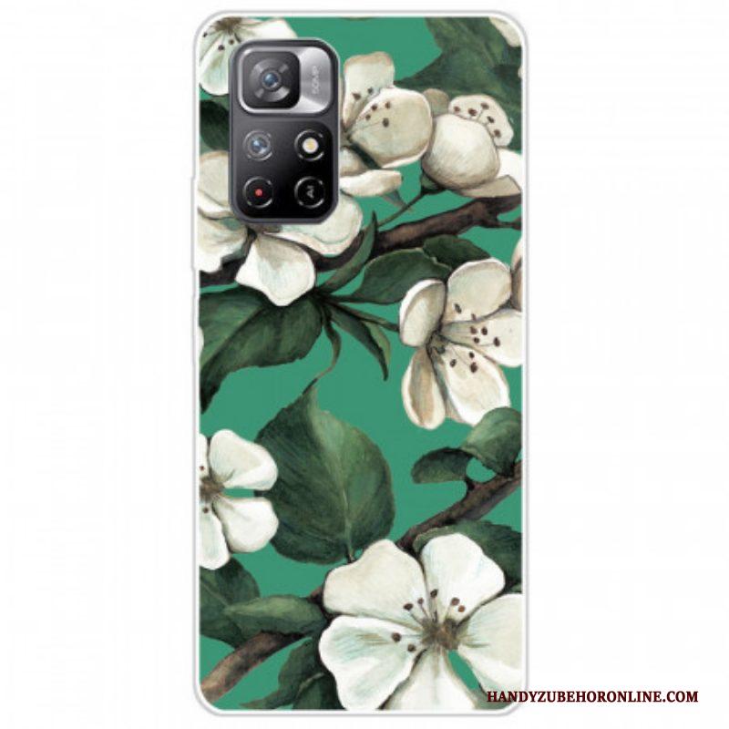 Telefoonhoesje voor Xiaomi Redmi Note 11 Pro Plus 5G Siliconen Witte Bloemen