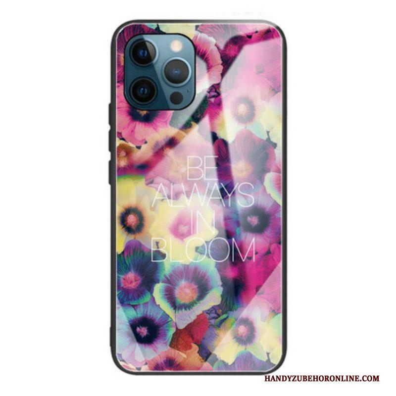 Telefoonhoesje voor iPhone 13 Pro Max Be Always In Bloom Gehard Glas