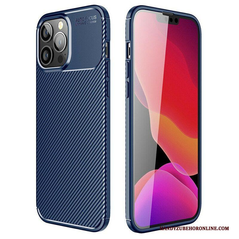 Telefoonhoesje voor iPhone 13 Pro Max Flexibele Koolstofvezeltextuur