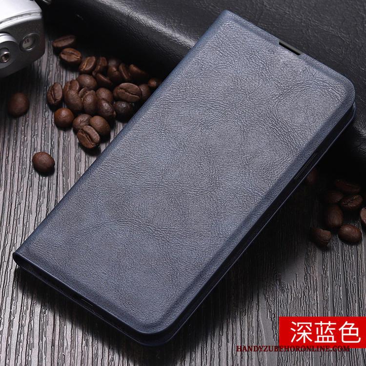 Xiaomi Mi 10 Pro Clamshell Blauw Leren Etui Mini All Inclusive Hoesje Anti-fall