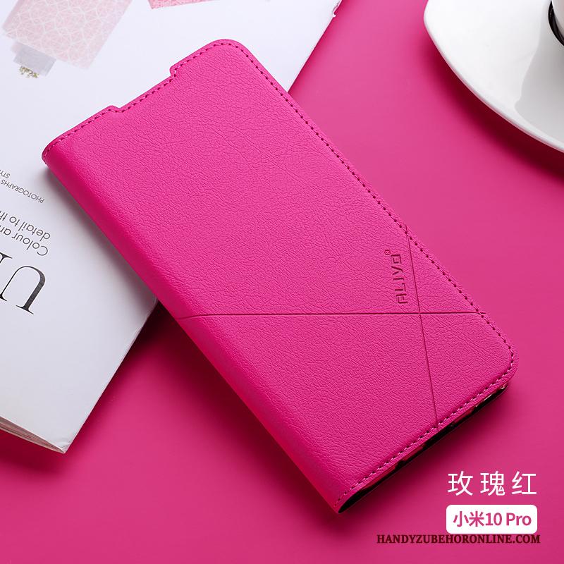 Xiaomi Mi 10 Pro Hoesje Mini Telefoon Siliconen Rood Leren Etui All Inclusive