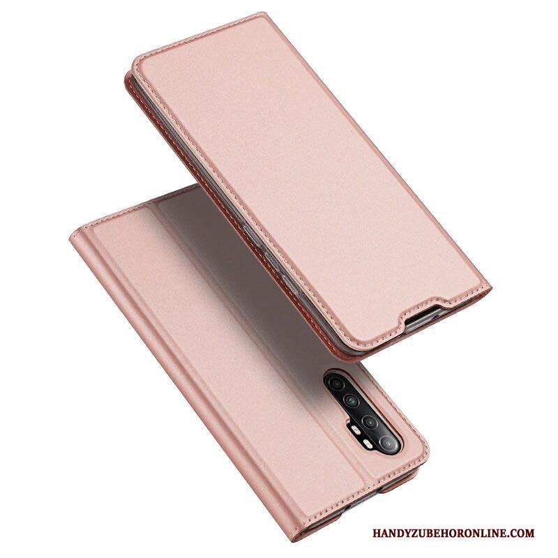 Xiaomi Mi Note 10 Lite Hoesje Telefoon Bedrijf Leren Etui Mini Roze