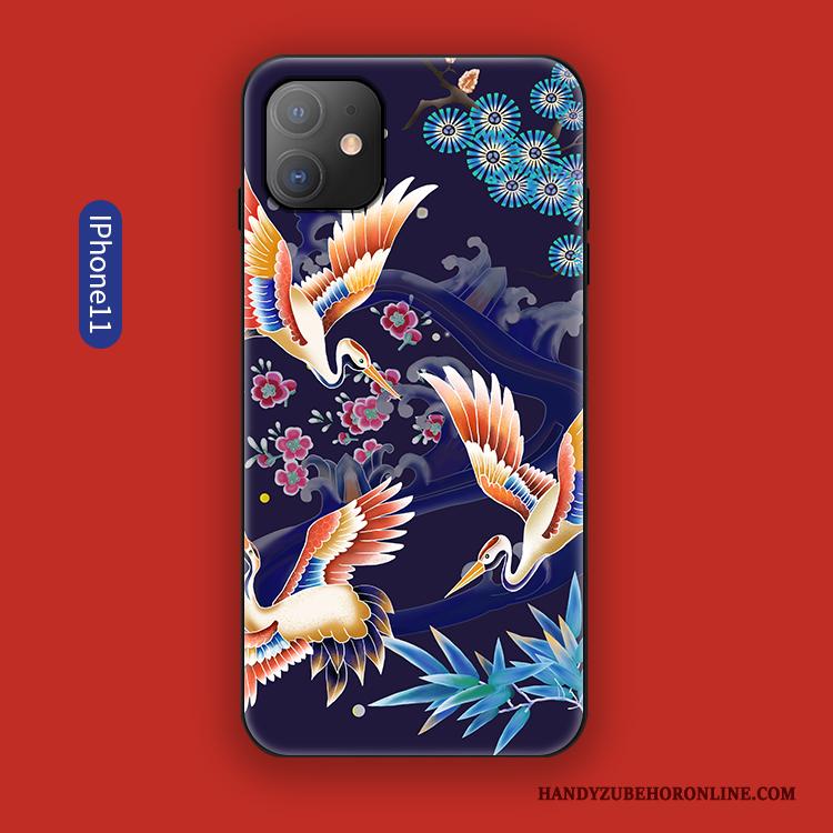 iPhone 11 Hoesje Trendy Merk Dun All Inclusive Anti-fall Siliconen Persoonlijk Blauw