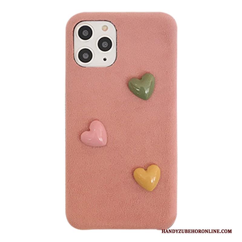 iPhone 11 Pro Anti-fall Zacht Driedimensionaal Hoesje Telefoon Scheppend Liefde Roze