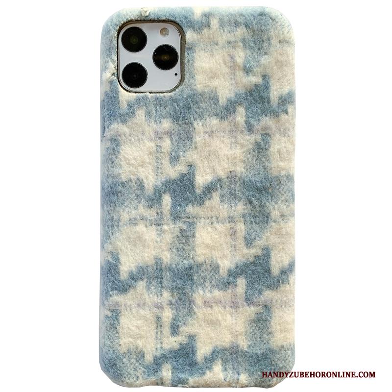 iPhone 11 Pro Hoesje High End Flanel Blauw Persoonlijk Mode Anti-fall Geurige