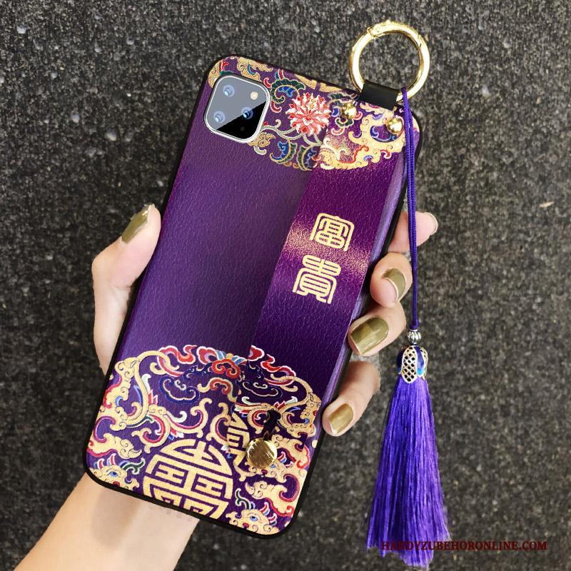 iPhone 11 Pro Max Chinese Stijl Hanger Scheppend Hoesje Telefoon All Inclusive Eenvoudige Purper