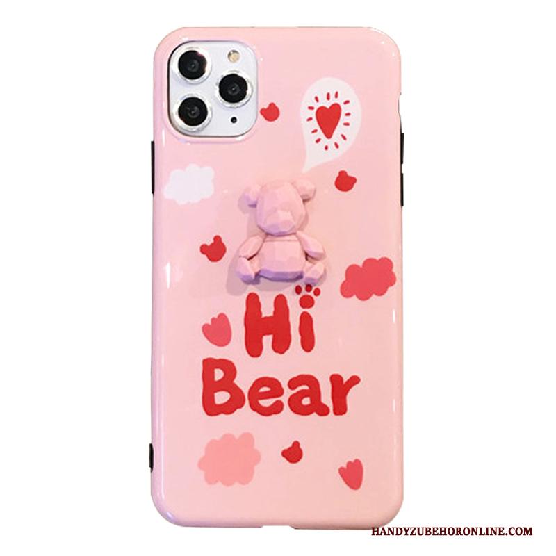 iPhone 11 Pro Max Hoesje Anti-fall Roze Lovers Persoonlijk Beren Hoes All Inclusive