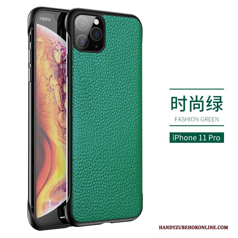 iPhone 11 Pro Max Hoesje Bescherming Echt Leer Groen Anti-fall Bedrijf Nieuw Lichte En Dun